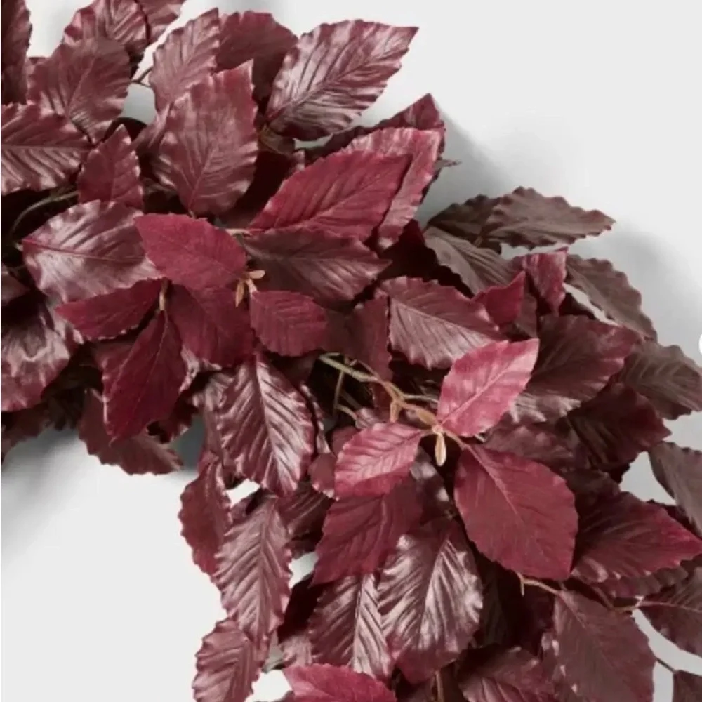Artificial Leaf Wreath Burgundy - Studio McGee